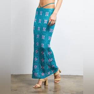 NWT $289 Lisa Maree You Are Now Midi Skirt  Crocheted BOHO Hippie M Medium Sexy‎